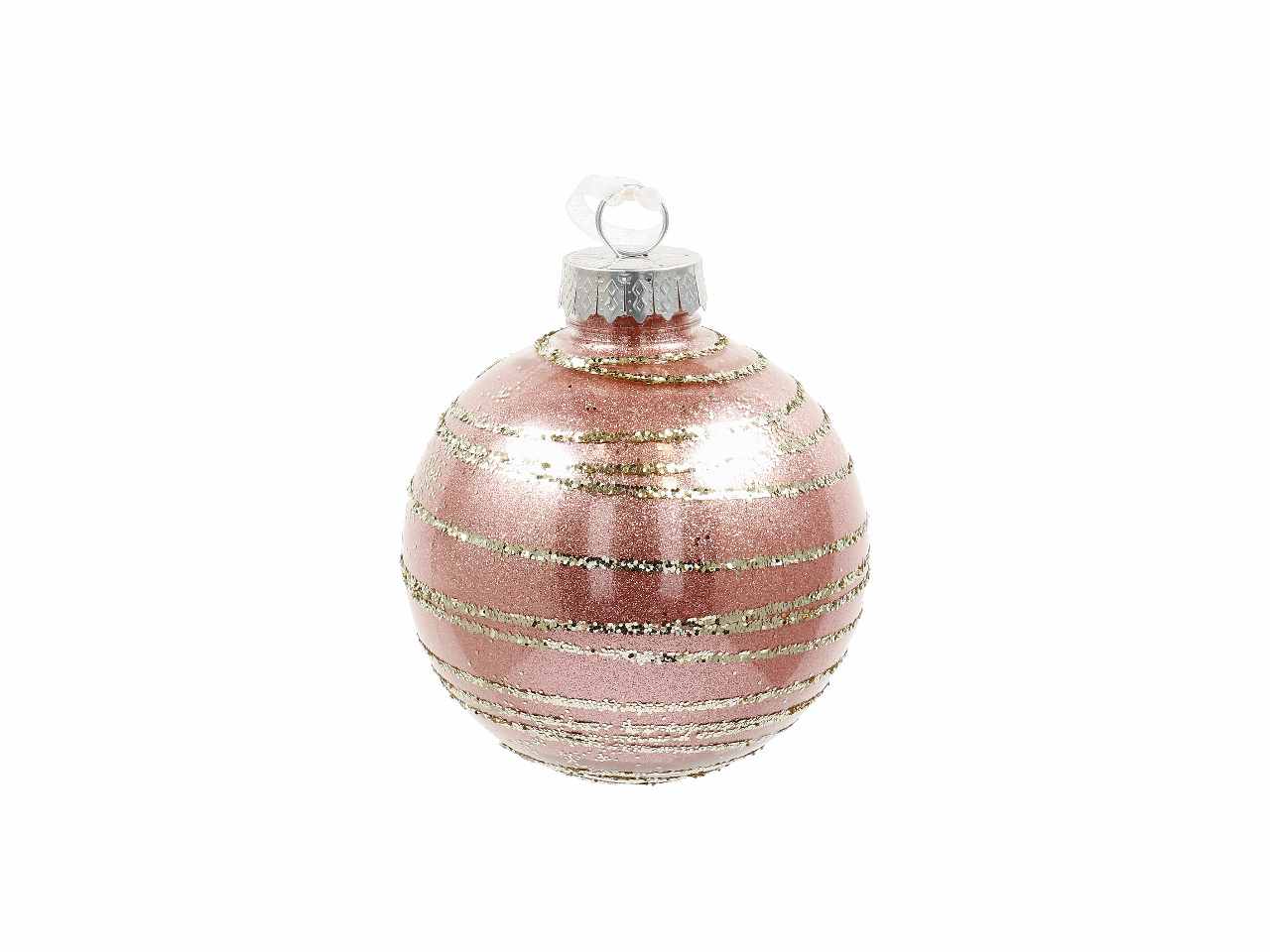 Pallina di natale d.13cm nei colori rosa, argento e oro