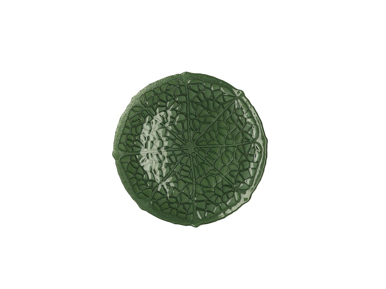 Piatto in vetro decoro agrumi d21cm in 3 colori assortiti