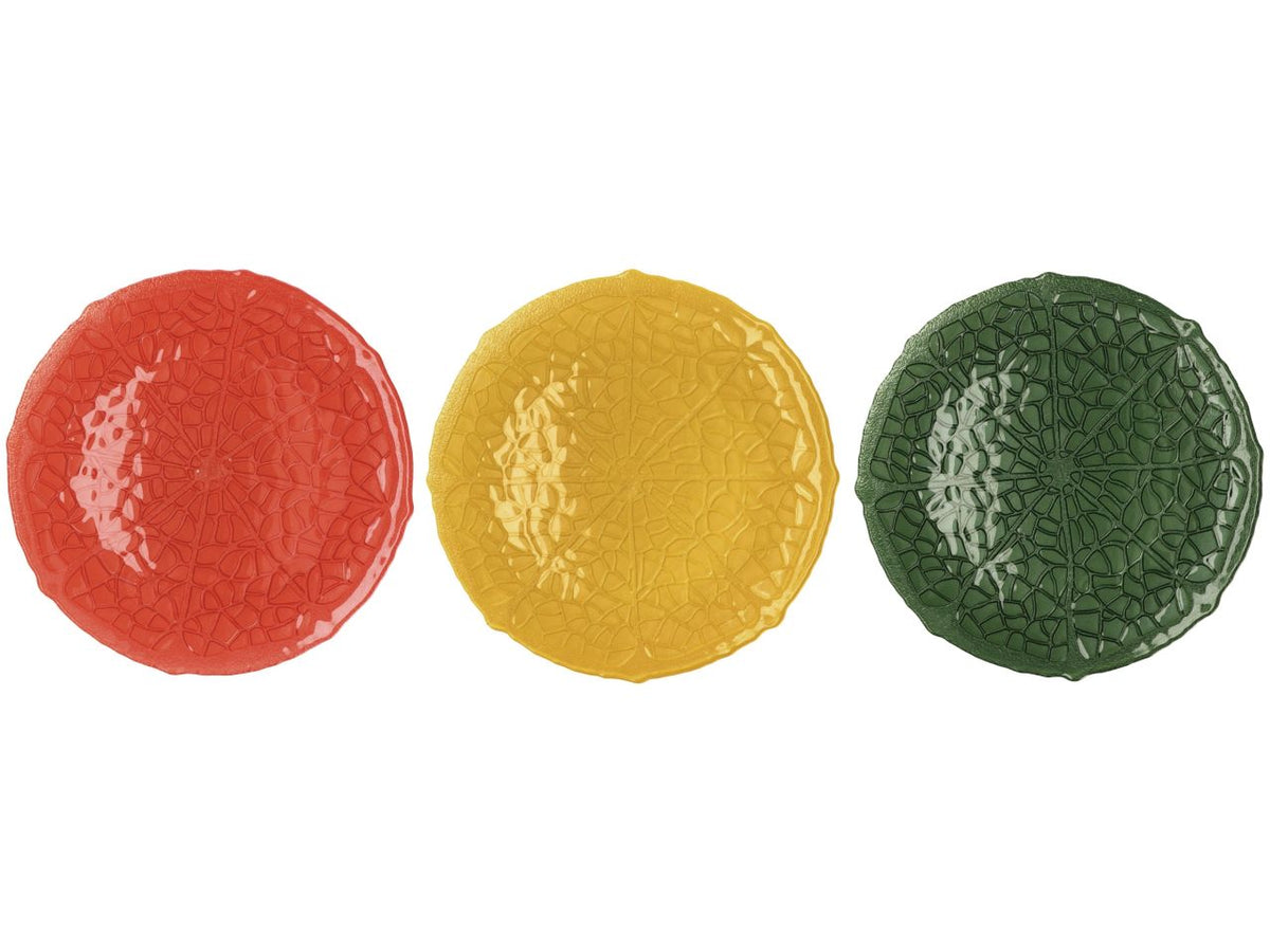 Sottopiatto in vetro decoro agrumi d32cm in 3 colori assortiti
