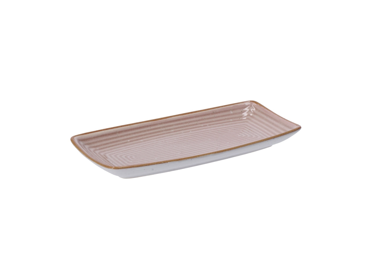 Vassoio rettangolare in ceramica toni pastello con lavorazione a rilievo, stile scandinavo, linea AD Trend, 3 colori disponibili - 20x9,5 cm- Star