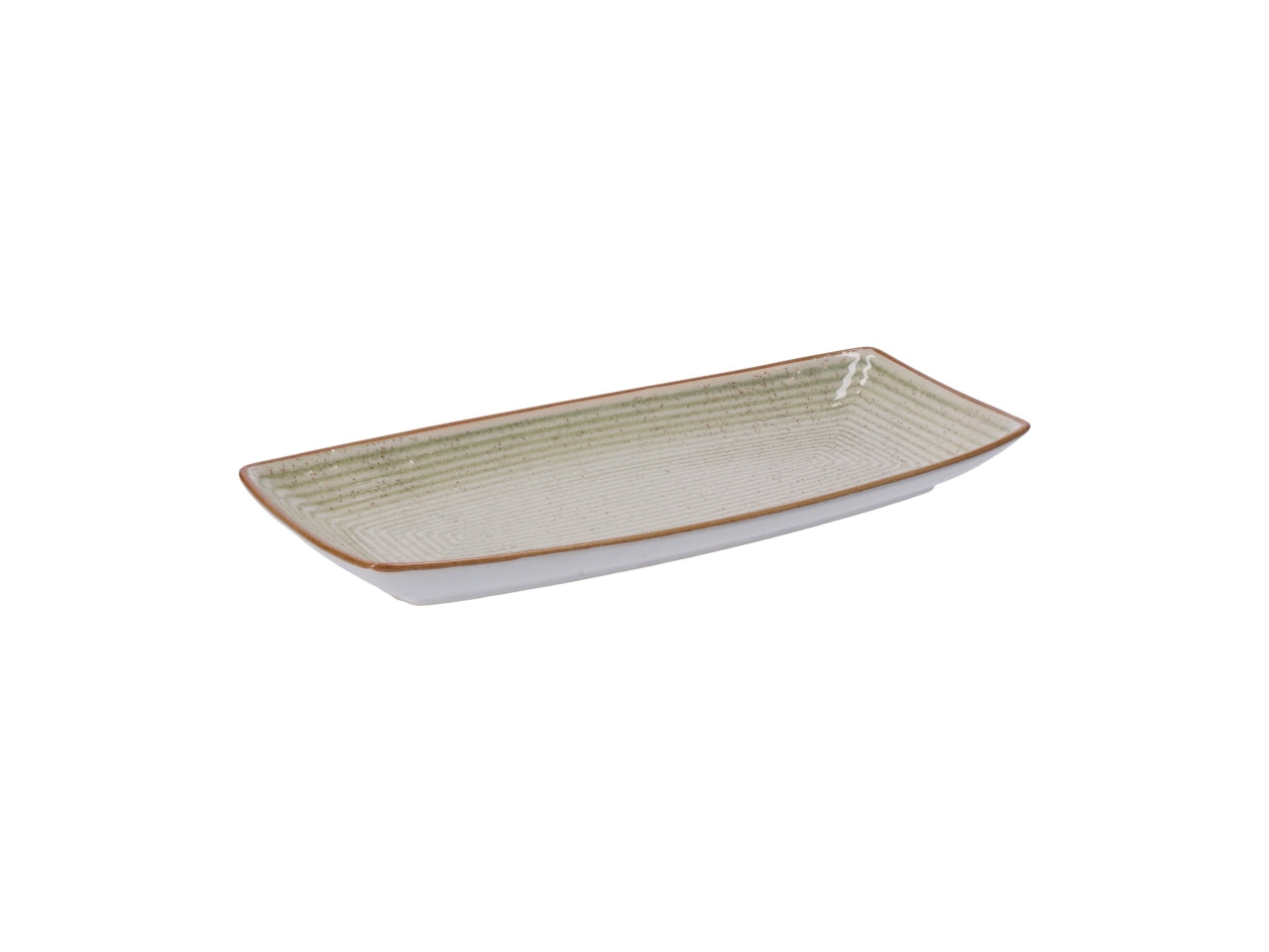 Vassoio rettangolare in ceramica toni pastello con lavorazione a rilievo, stile scandinavo, linea AD Trend, 3 colori disponibili - 29x14 cm- Star