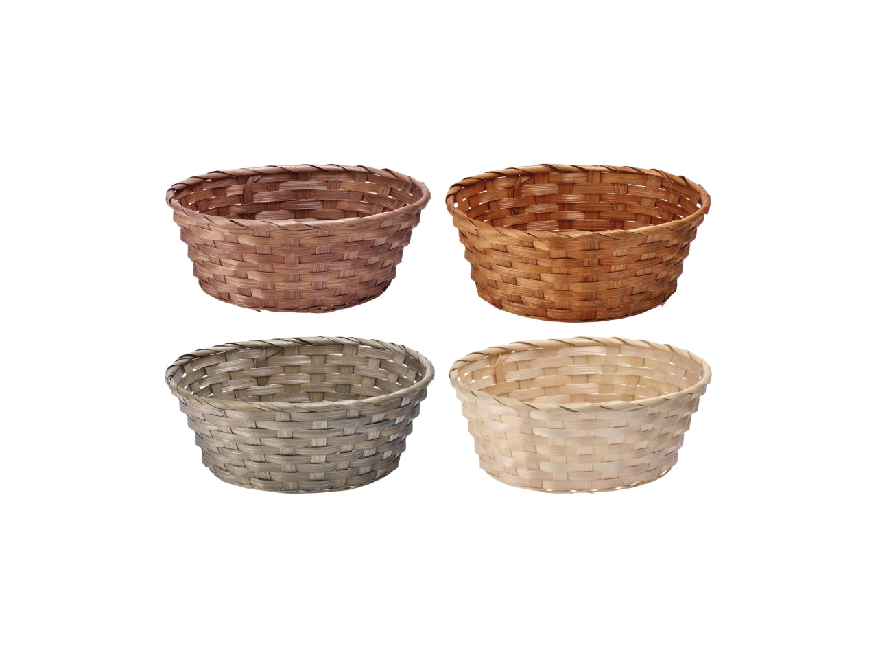 Cesto portaoggetti in bamboo intrecciato, stile country, ovale - 26x19xh.10cm - 4 colori disponibili - Star
