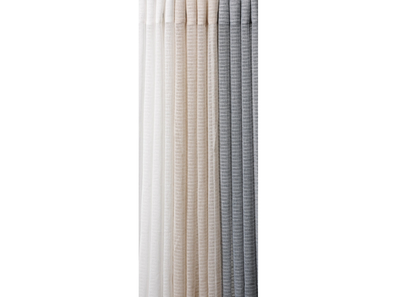 Tenda da interni moderna rigata semitrasparente con anelli, 3 colori disponibili, lavabile a 30Â° - 140x280 cm - Star