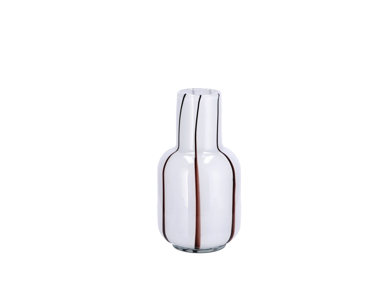 Vaso moderno in vetro 3 colori assortiti forma bottiglia rigata 13x24 cm - Star