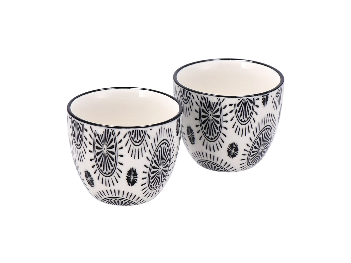 Bicchierini in ceramica tricy d.7xh.6cm set da 2 bicchierini 2 disegni assortiti