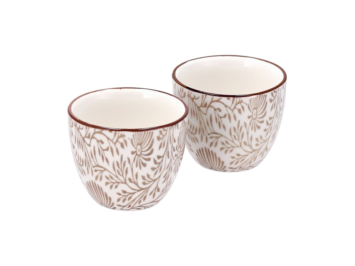 Bicchierini in ceramica tricy d.7xh.6cm set da 2 bicchierini 2 disegni assortiti