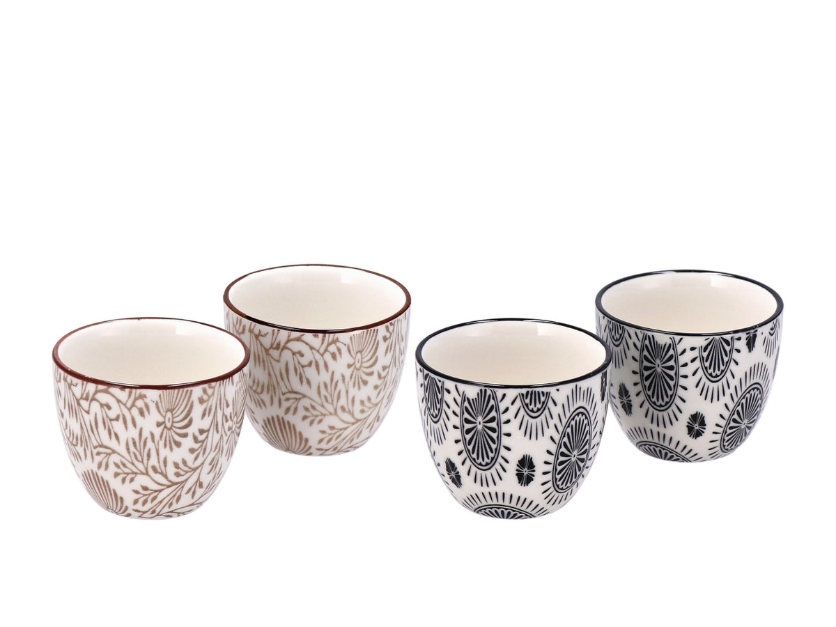 Bicchierini in ceramica tricy d.7xh.6cm set da 2 bicchierini 2 disegni assortiti