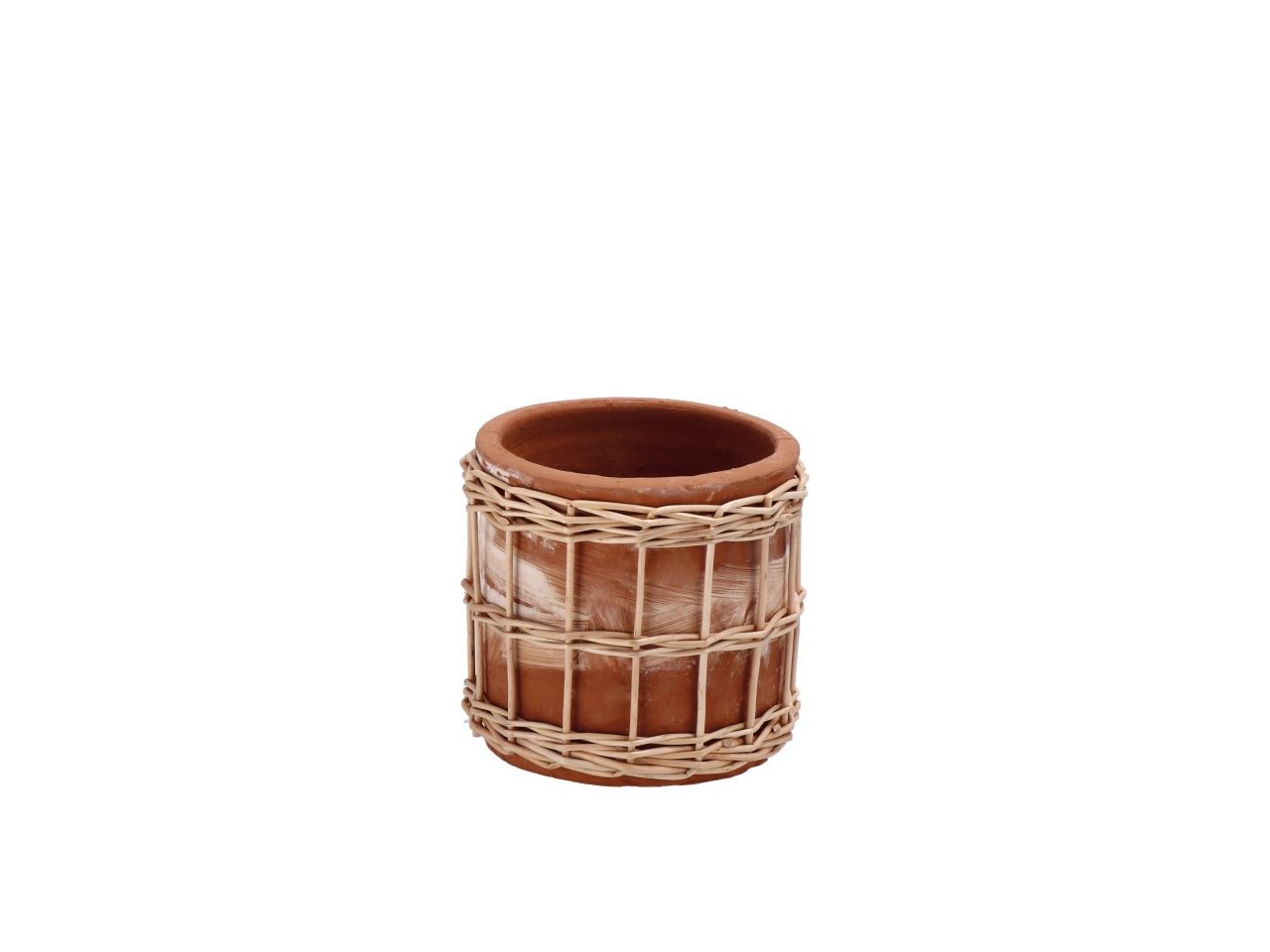 Vaso in ceramica + salice rodri d.13xh.13cm
