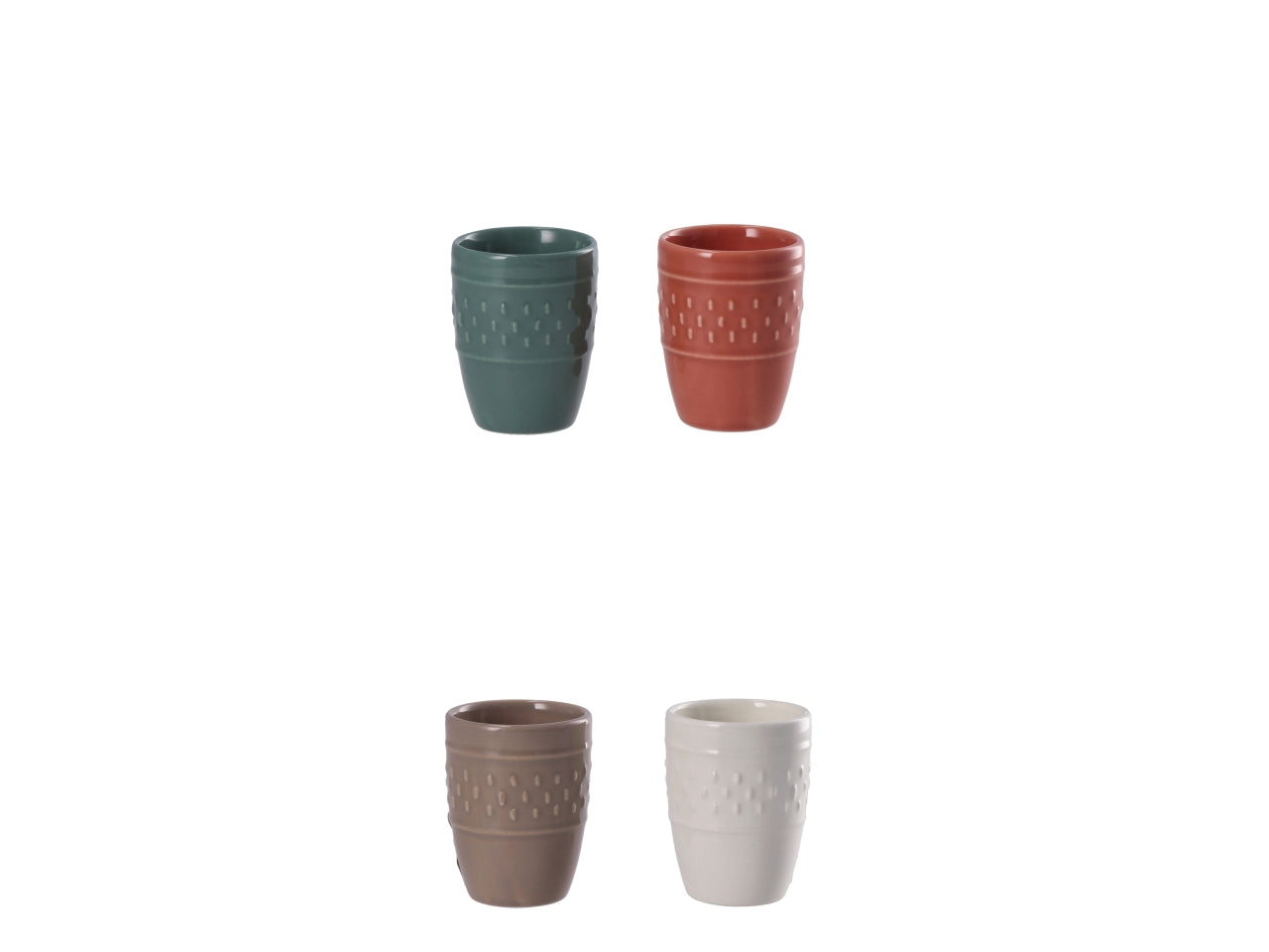 Bicchierino in ceramica coen 95ml 4 colori assortiti
