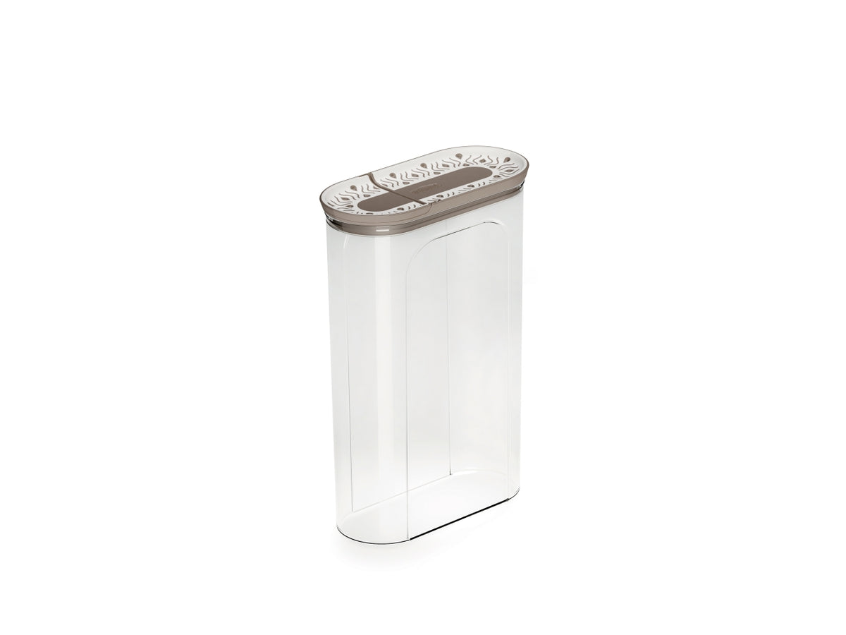 Barattolo portacereali Tosca 2,8 l 55030 in plastica stile moderno - bianco e tortora - senza BPA - chiusura ermetica - Stefanplast