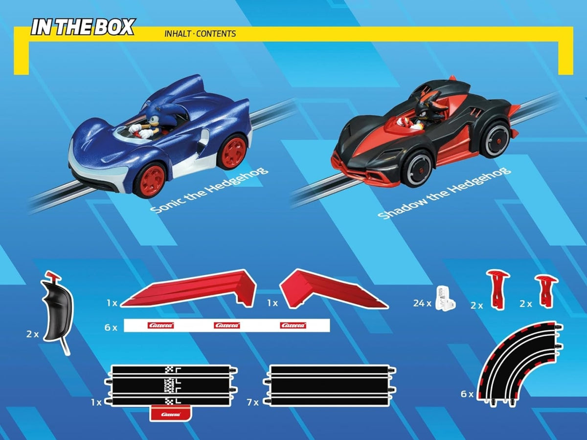 Pista Sonic the hedgehog, scala 1:43 con auto e telecomando per bambini di 5+ anni - Carrera