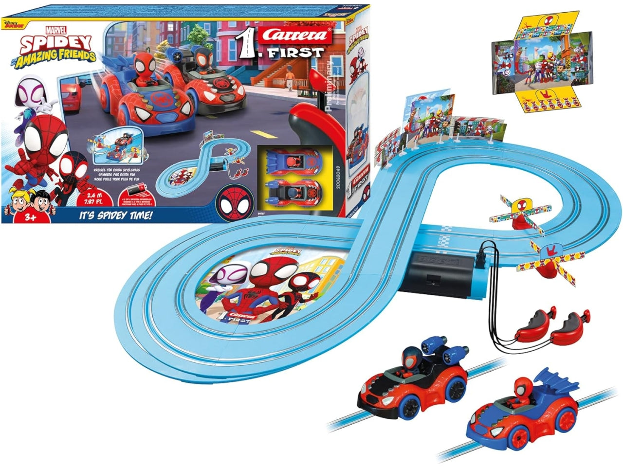 Pista giocattolo Spidey, it's spidey time! con due macchinine 3+ Carrera