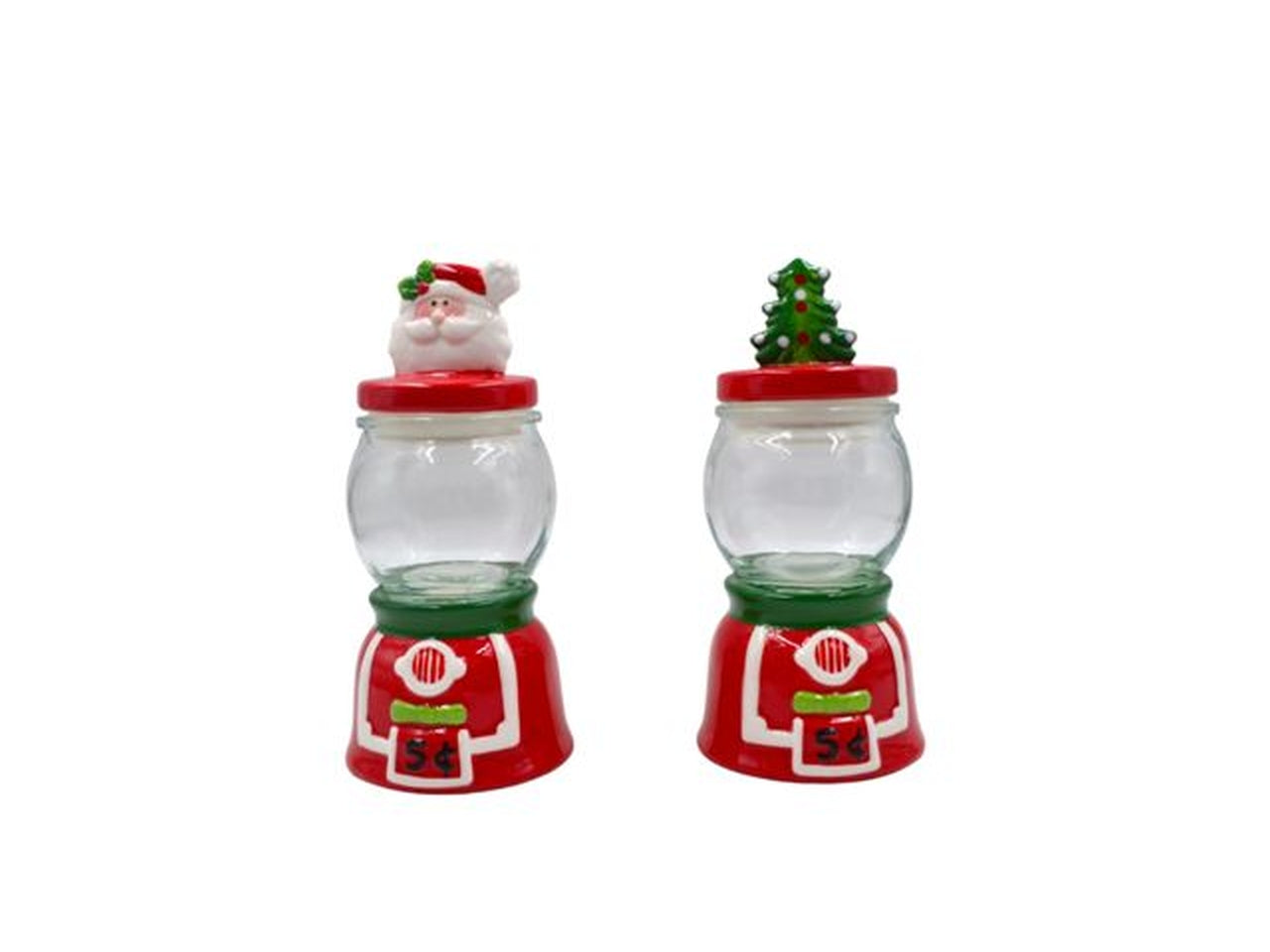 Vaso in vetro-ceramica con soggetti natalizi 20cm