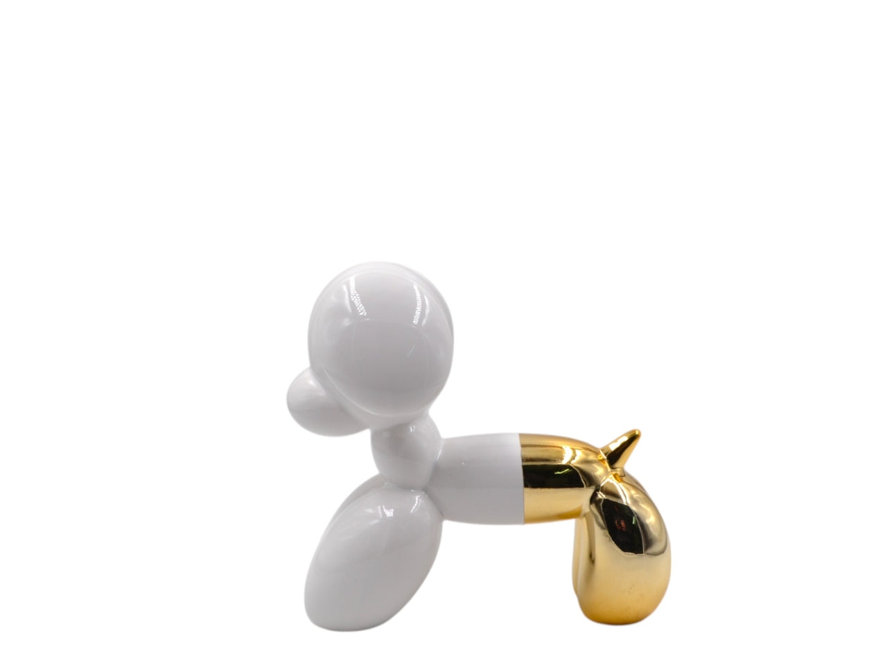 Cane bianco/oro 22x19cm