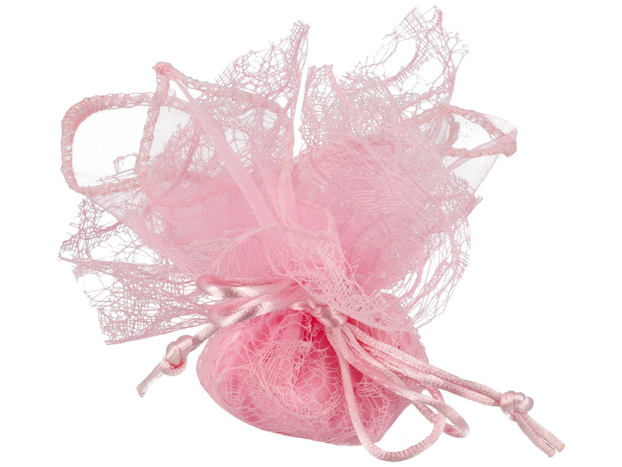Porta confetti doppio velo quadro colore rosa