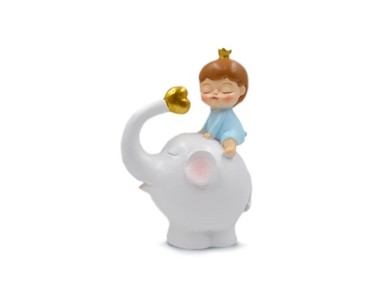 Bimbo su elefante in resina 7x16cm