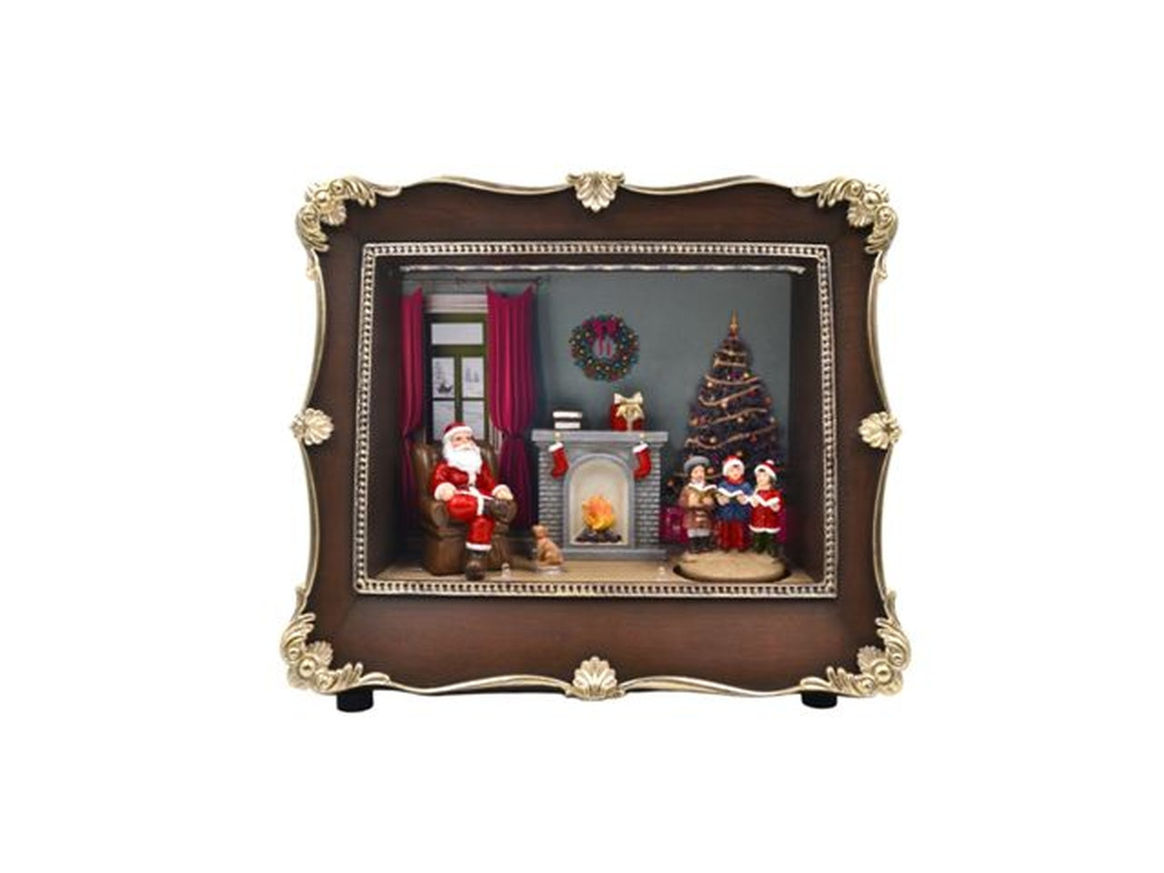 Quadro natalizo in resina con luce 26x23cm