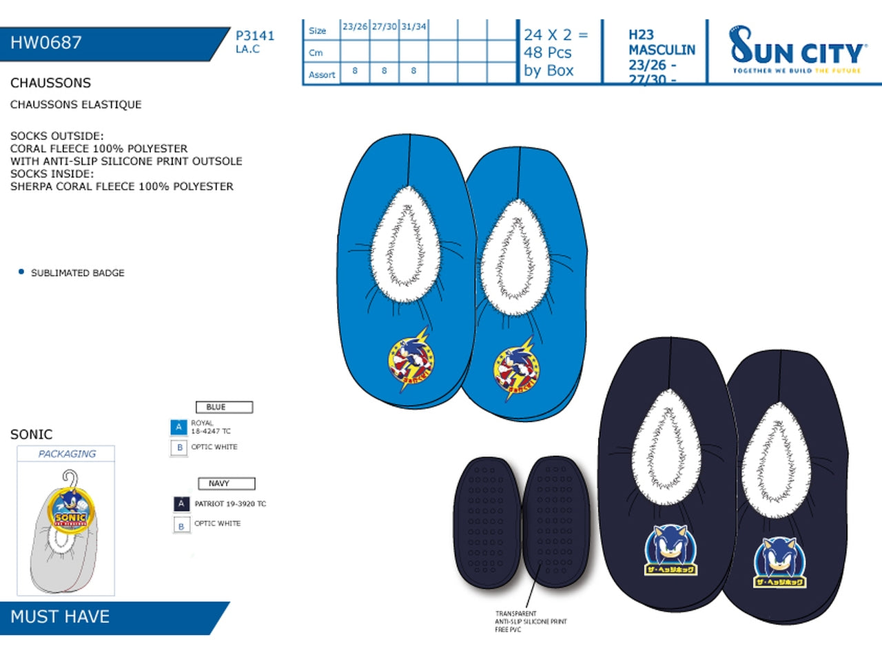Sonic scarpa elastica antiscivolo taglie dal 23 al 34