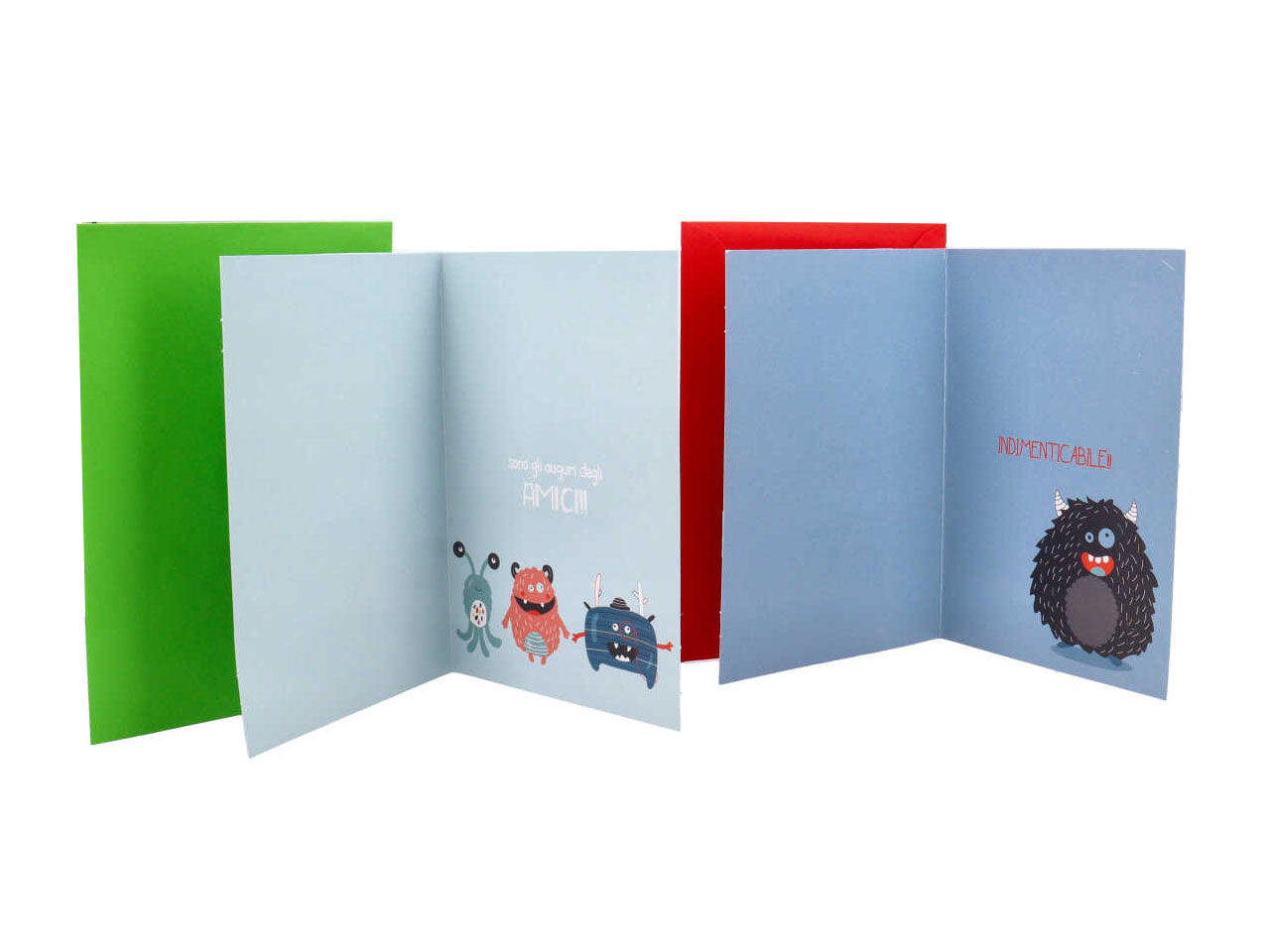 Biglietti per compleanno monster linea cartomania greetings con glitter iridescente misura 11,8x16,19cm