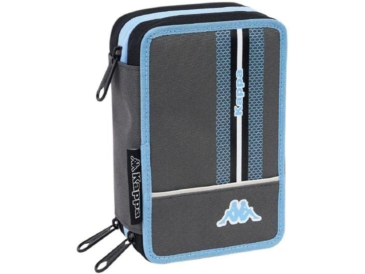 Astuccio 3 zip Kappa completo di accessori in colori assortiti, 20x12,5x7 cm$
