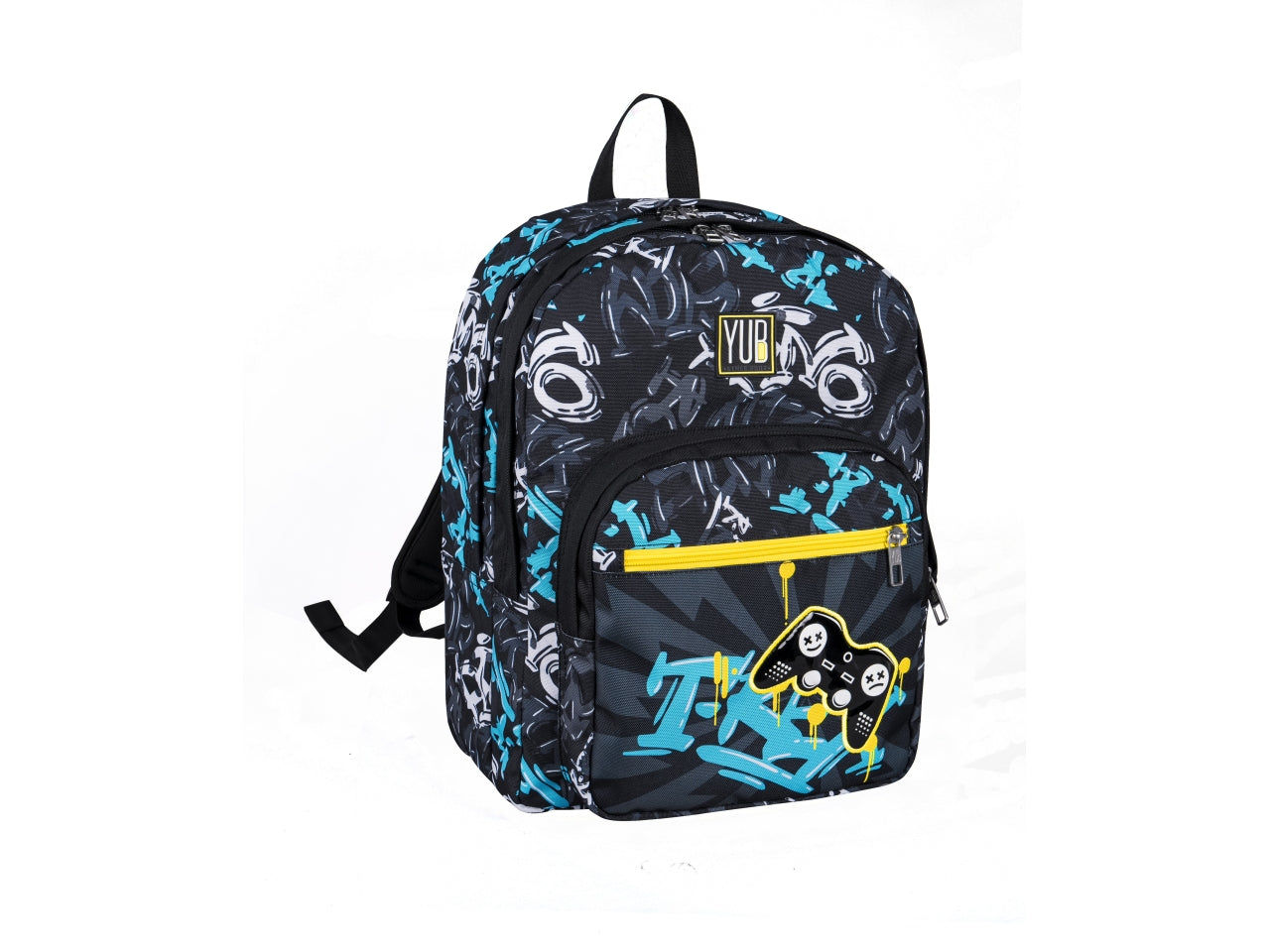 Zaino scuola Yub Street Doodles doppio scomparto e tasca laterale porta borraccia, assortiti 28 lt  - Seven$