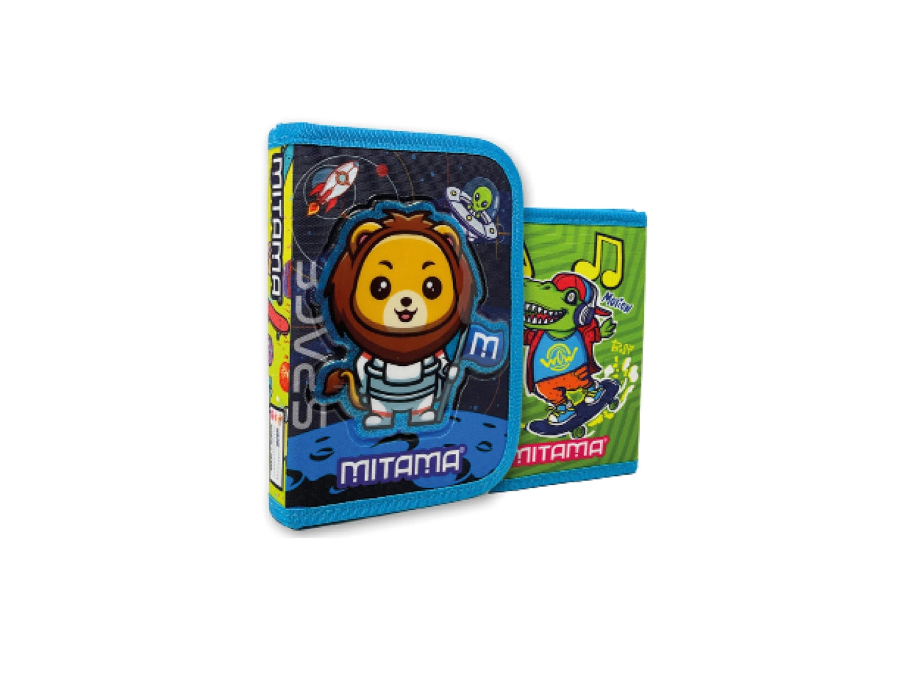 Astuccio scuola Mitama 1 zip, Spinny boy/girl con 14 pezzi$