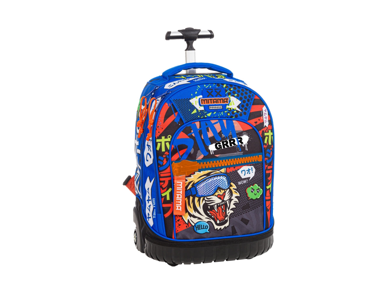 Zaino trolley scuola elementare Mitama, Run Boy in tessuto impermeabile assortiti con tasca laterale porta borraccia, 34x50x26 cm, 33 lt