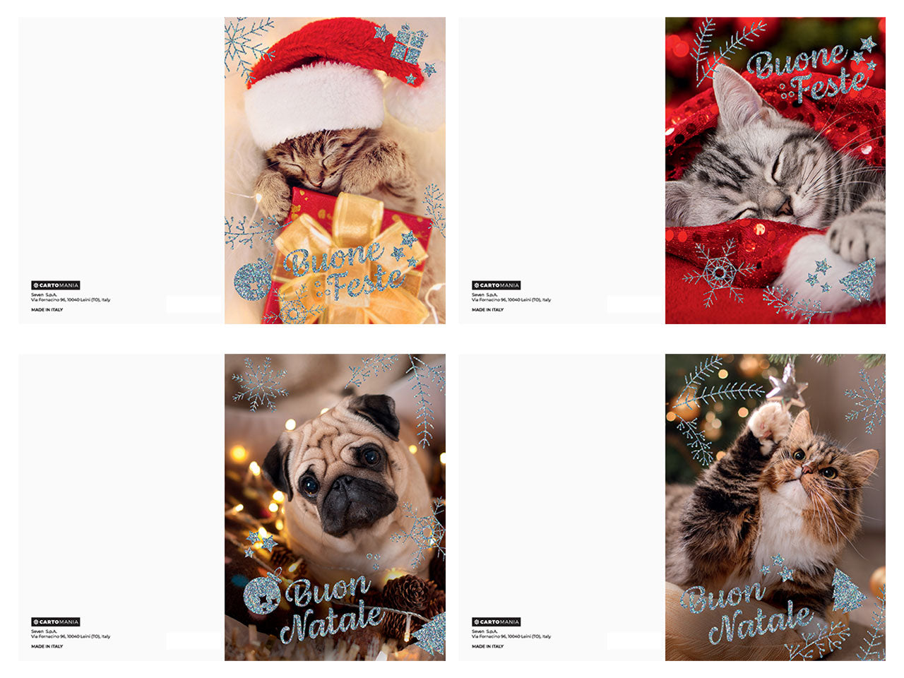 Biglietti natale animali cartomania | Seven