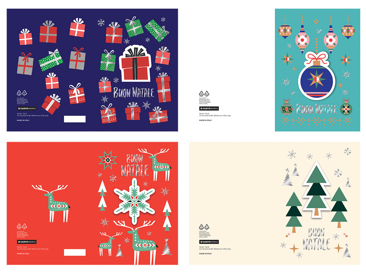 Biglietti natale 3d foil cartomania | Seven