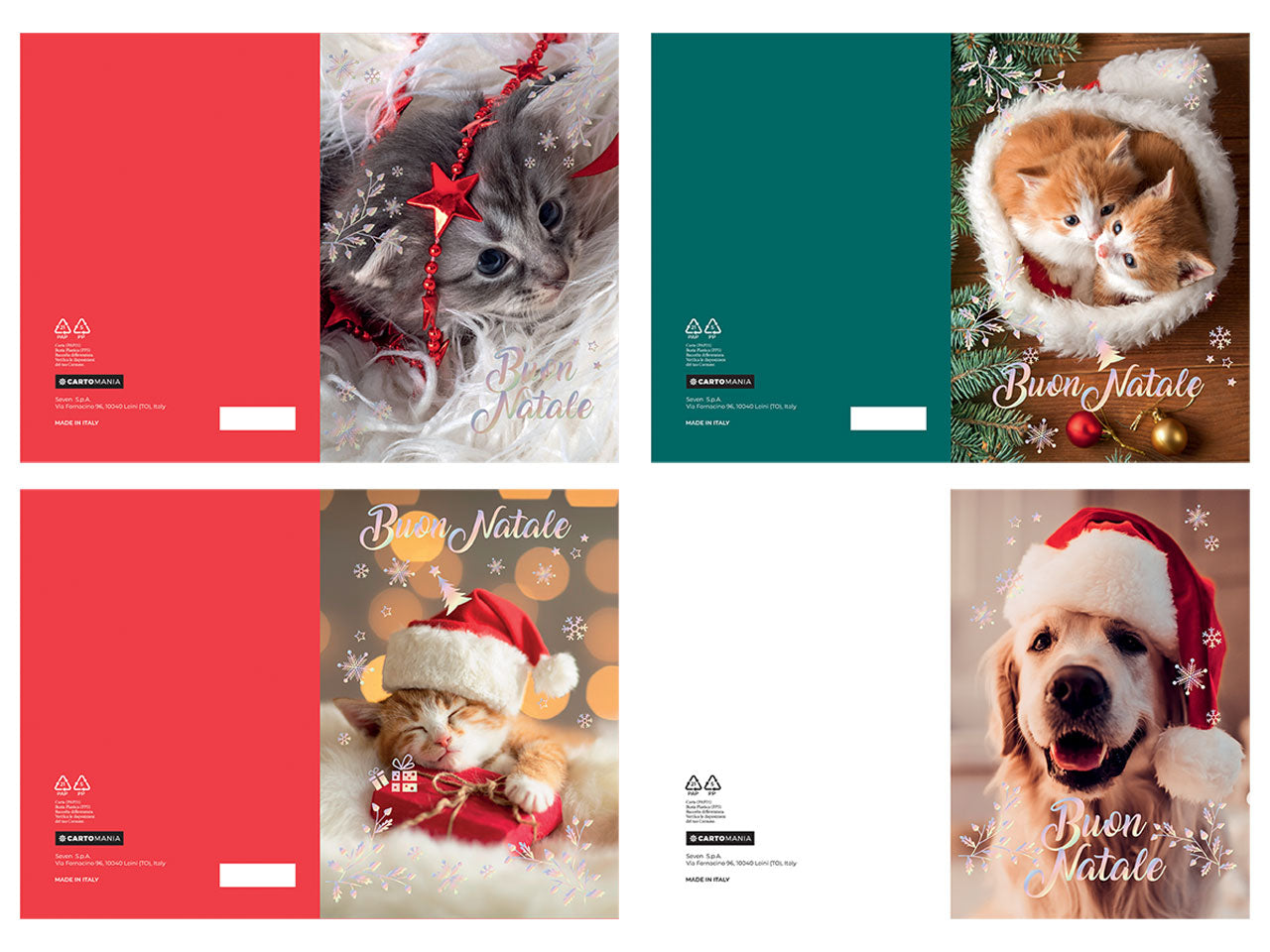 Biglietti natale animali cartomania | Seven
