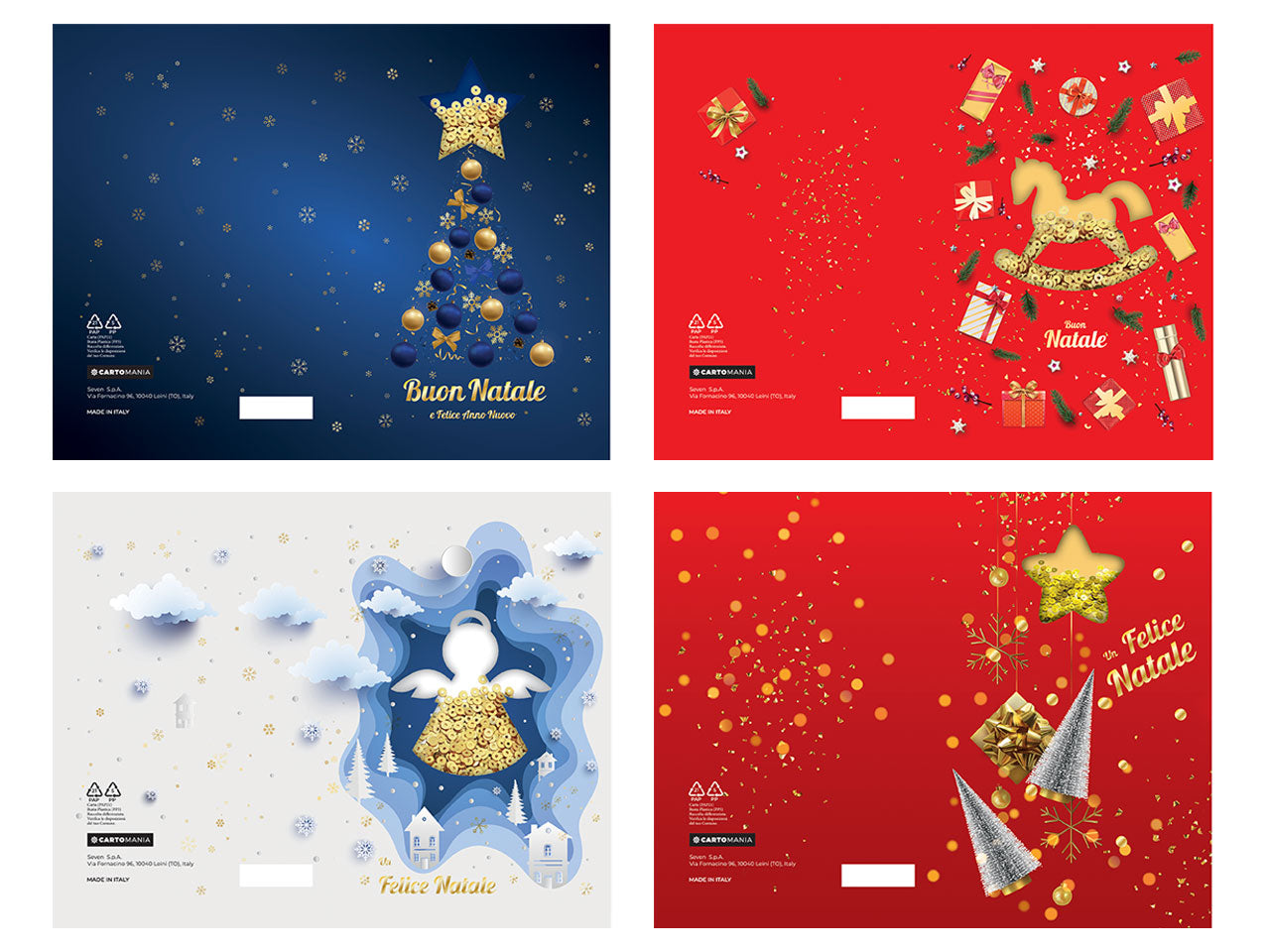 Biglietti natale paillettes cartomania | Seven