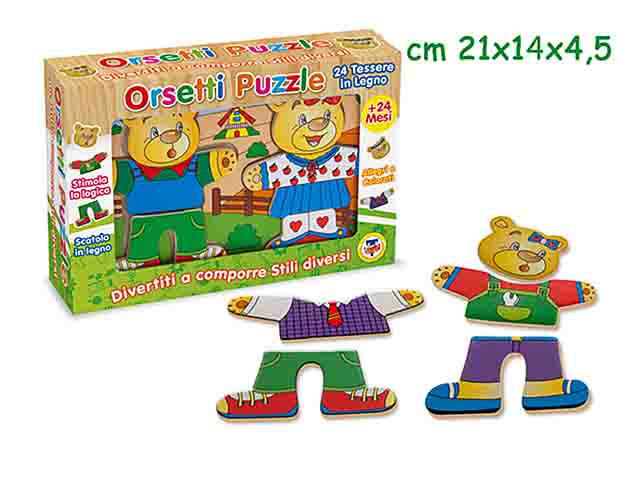 Fatto di legno puzzle orsetti 24 pezzi 4047