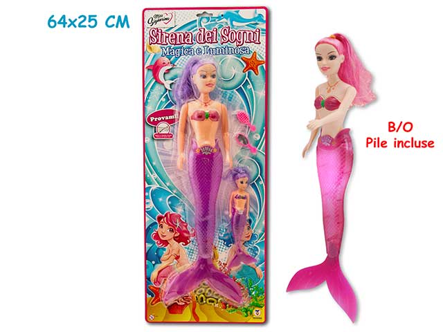 Miss signorina sirena luminosa magica 50 cm