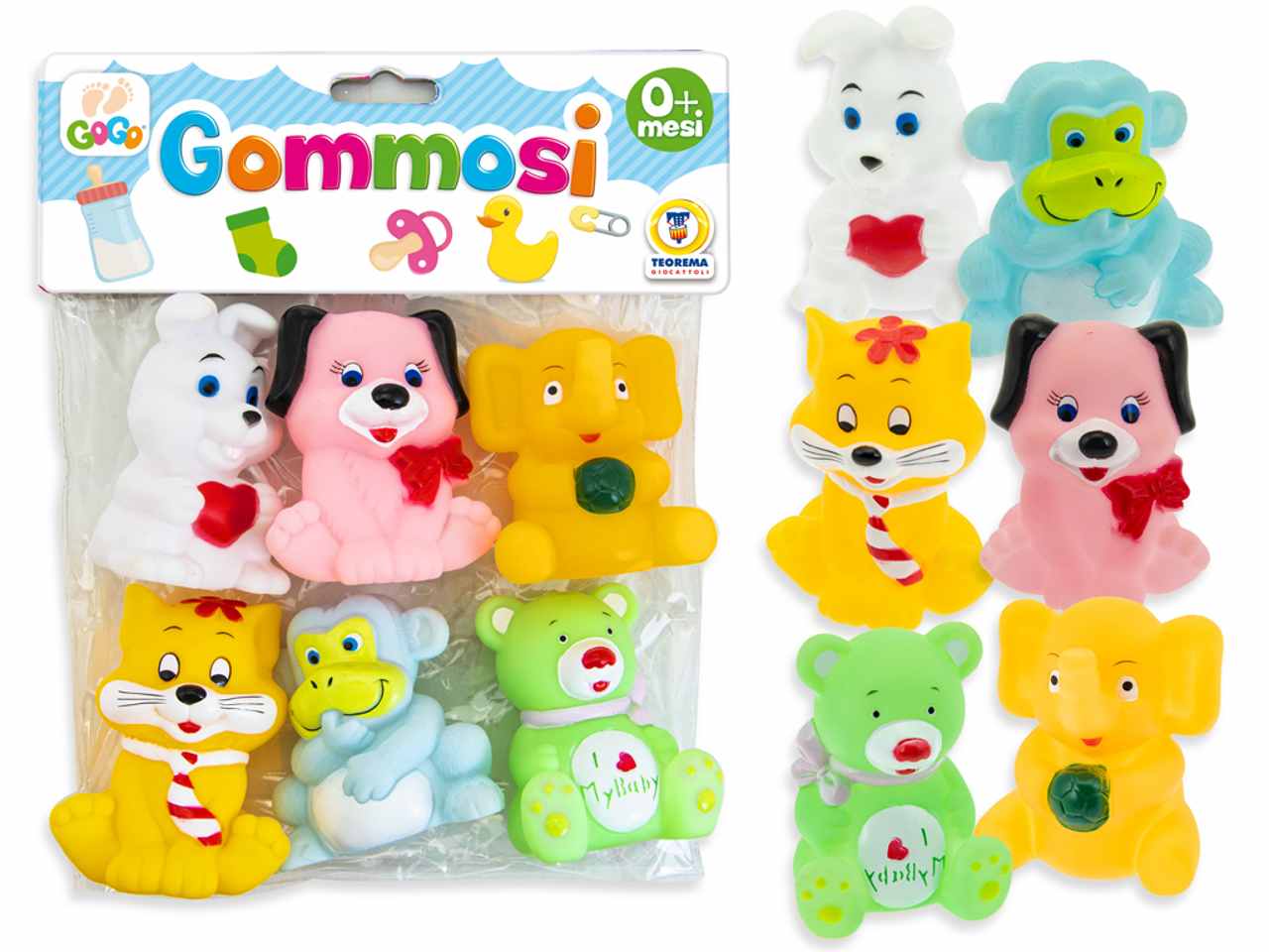 Gogo gommosi animali buffi confezioni da 6 pezzi