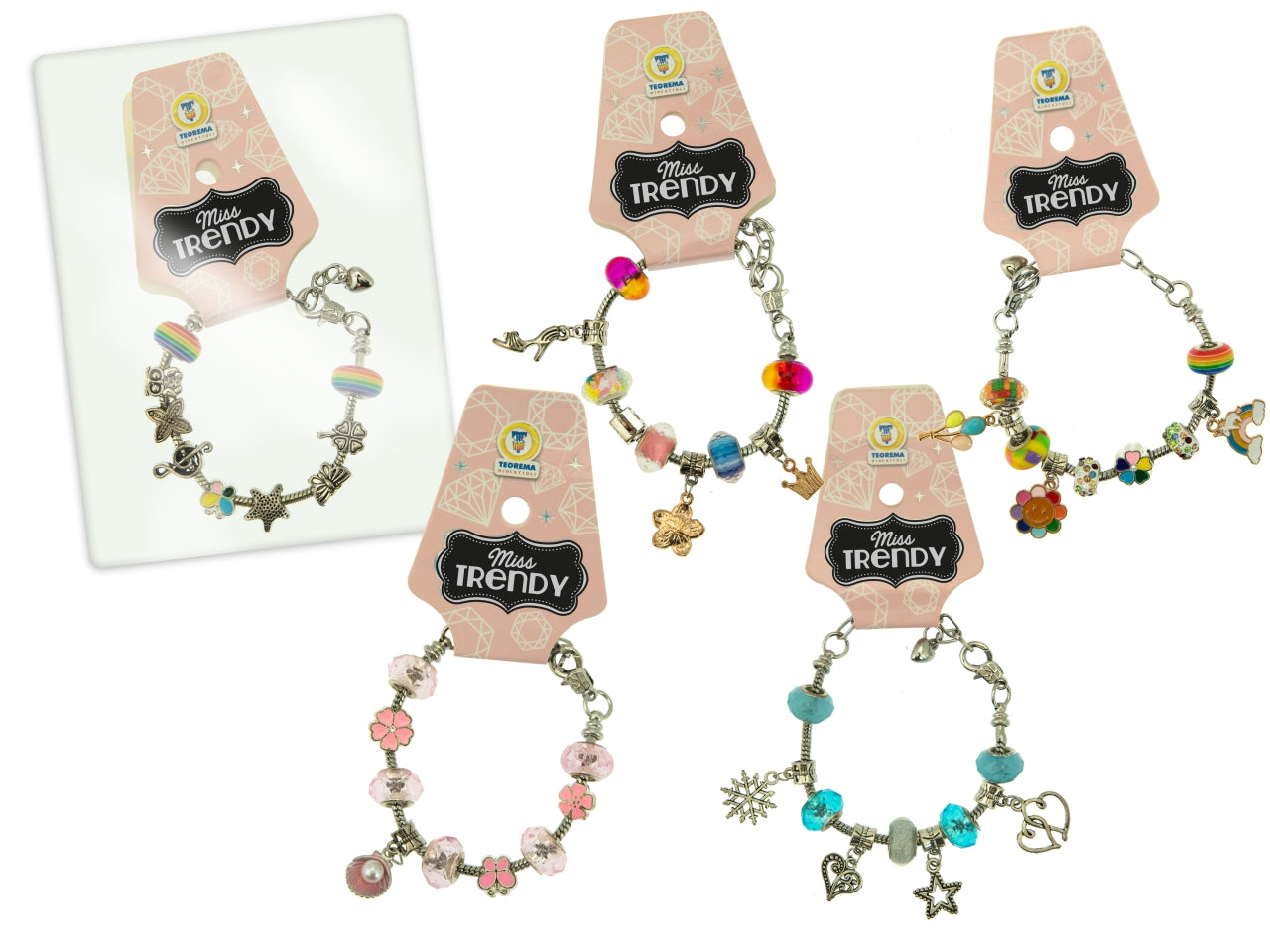 Braccialetti charms 9 modelli assortiti