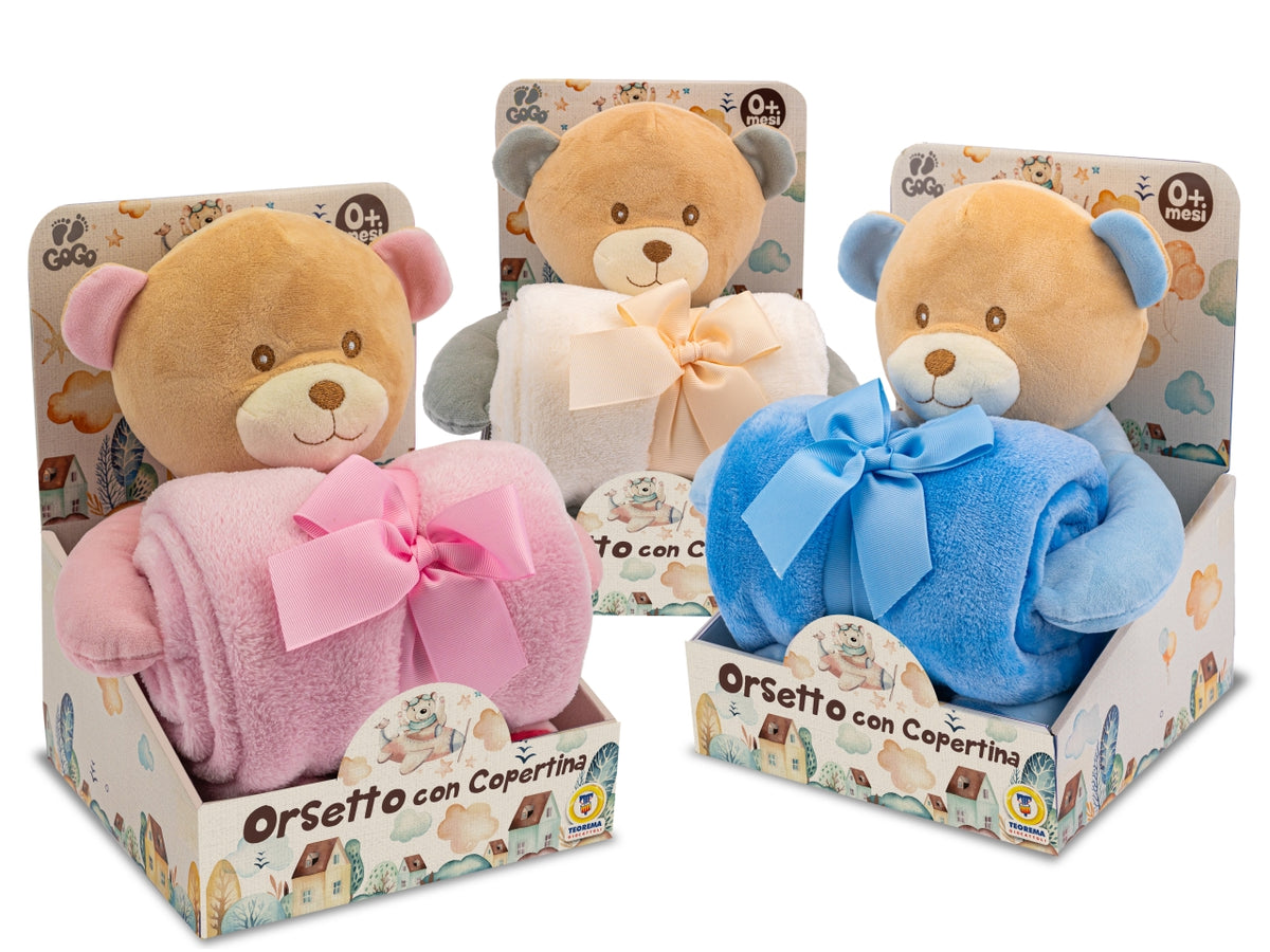 Gogo - orsetto con copertina in 3 colori assortiti