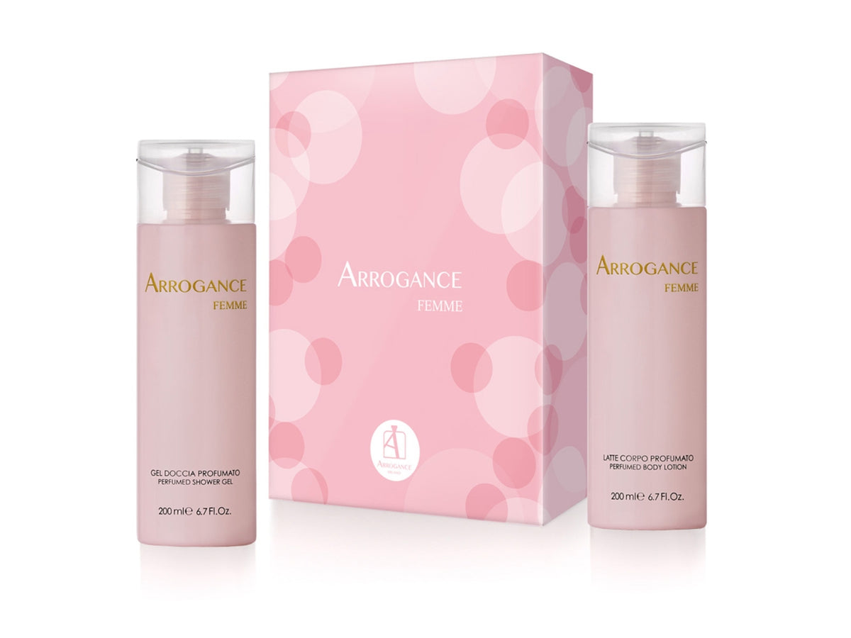 Set regalo da donna, Arrogance Femme con gel doccia e crema corpo 200 ml