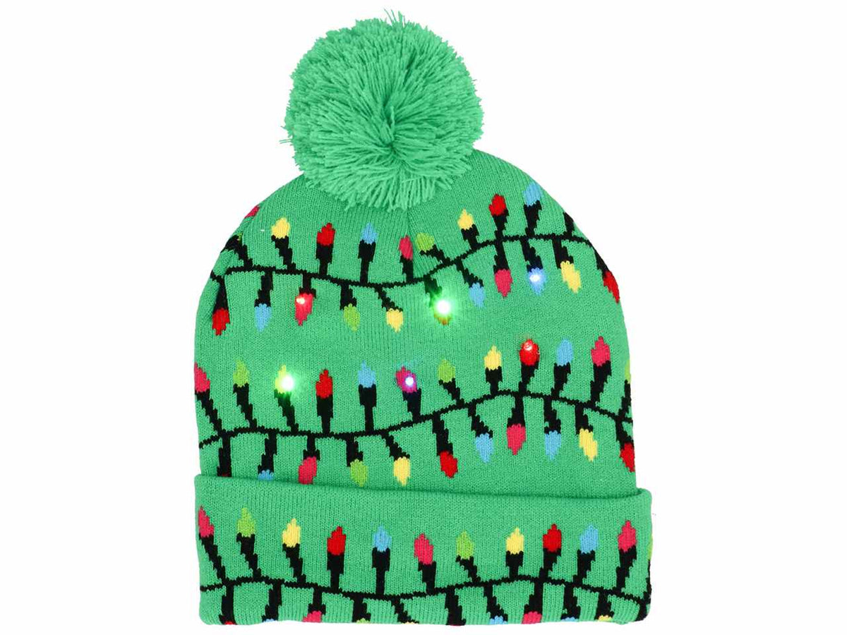 Cappello natalizio 24x21x1,5cm con led multicolor e funzionamento a batteria$