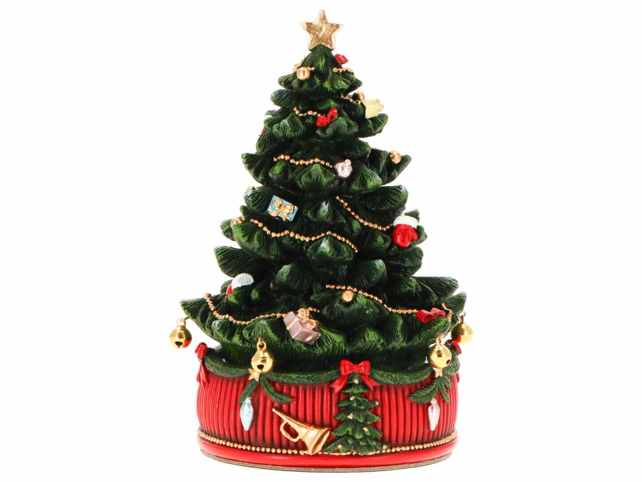 Giostrina natalizia albero di natale 12x12x18cm con musica