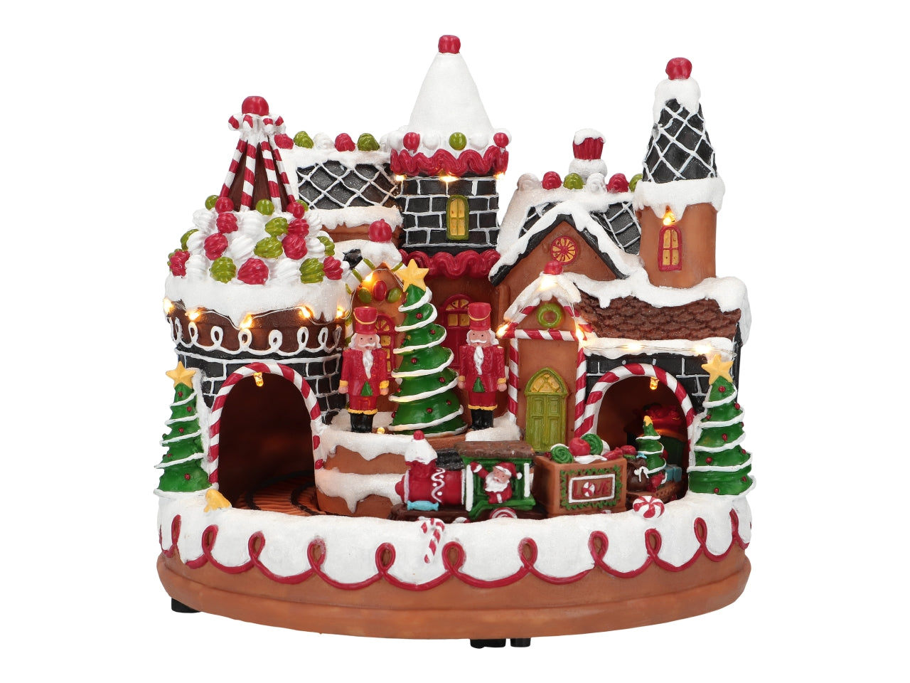 Giostrina natalizia candy village 26,5x27xx25cm con led