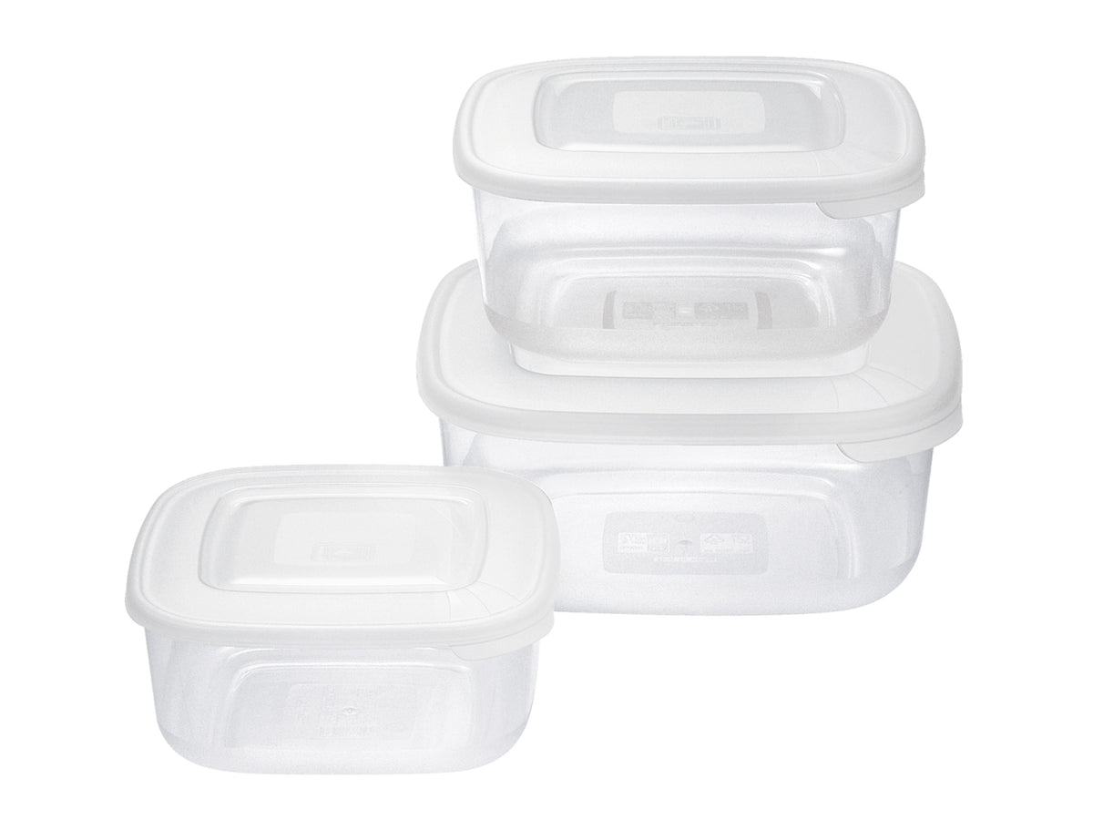 Tontarelli frigo box quadrati - il set Ã¨ formato da 3 contenitori da : 2,5 / 1,5 / 0,95l