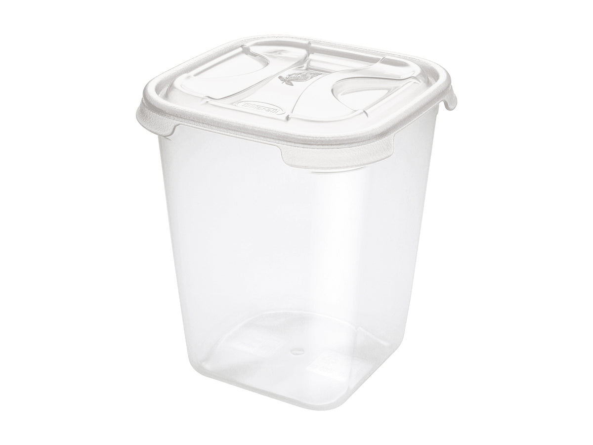 Contenitore quadrato frigo box Nuvola in plastica da 4,75l con coperchio, 19,5x19,5x21.4 cm - Tontarelli