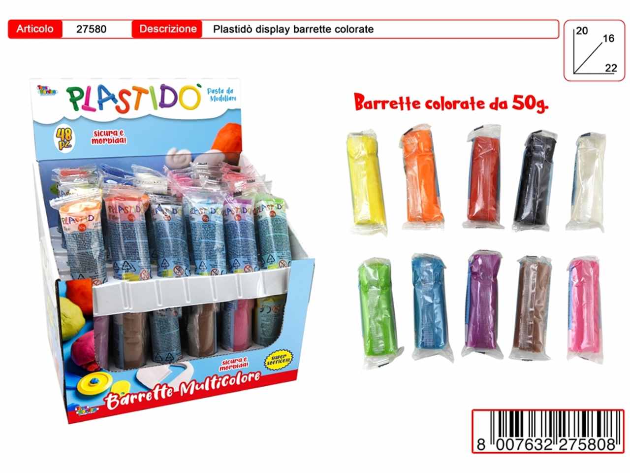 Plastido salsicciotti in display 27580
