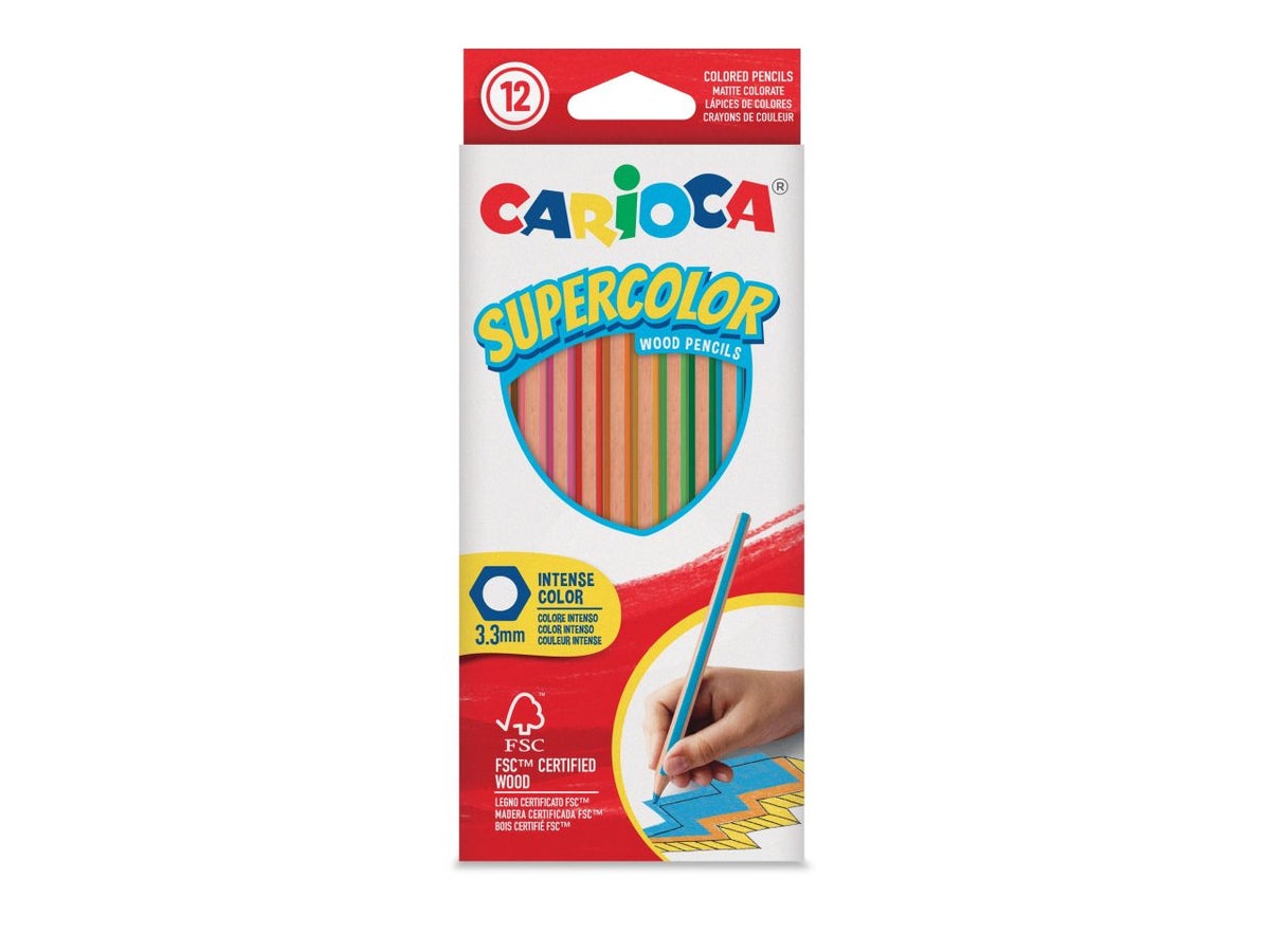 Carioca pastelli supercolor - la confezione contiene 12 pezzi