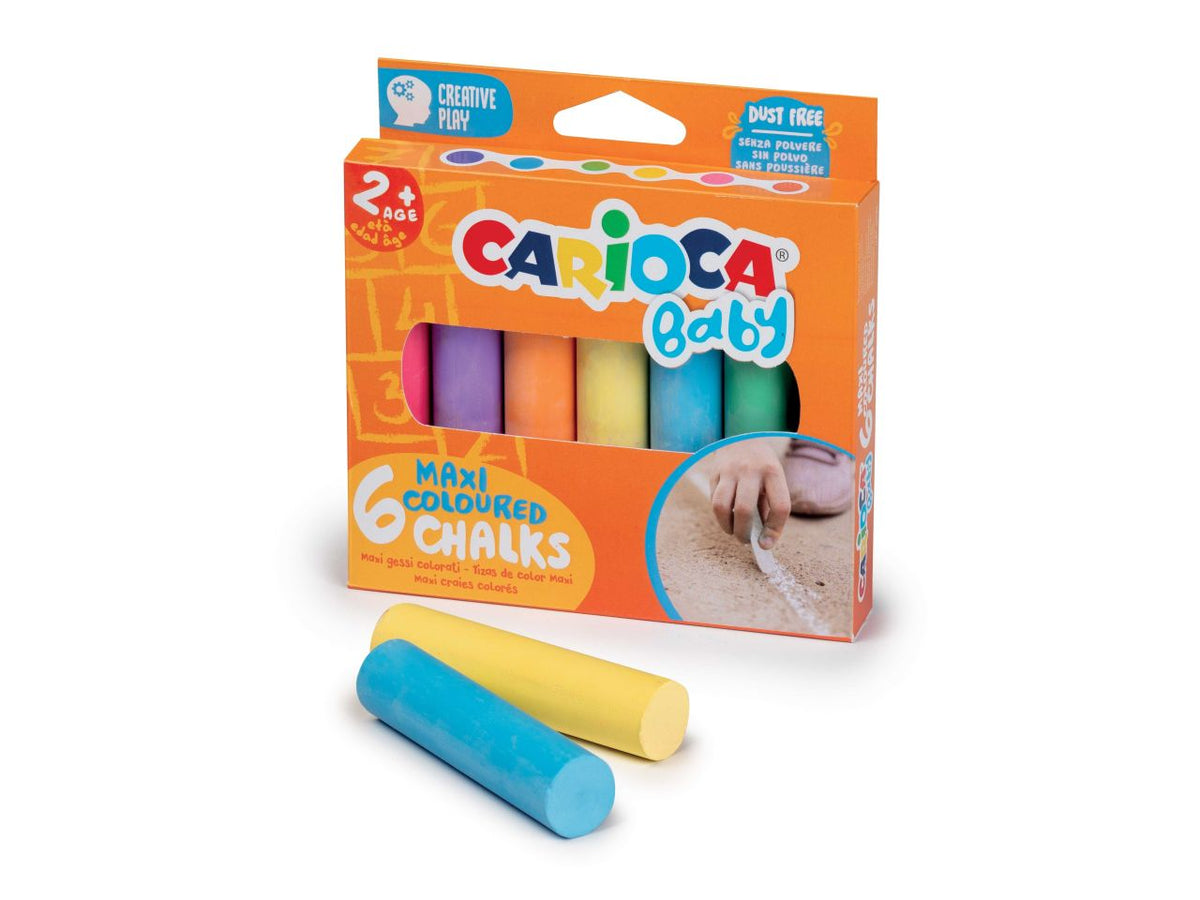 Carioca gessi colorati maxi - la confezione contiene 6 pezzi
