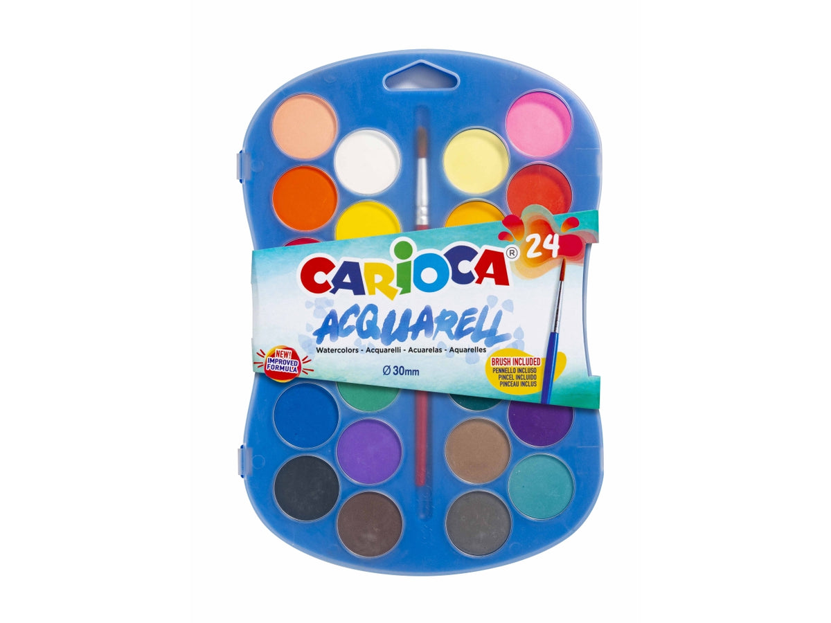 Acquerello con Custodia in plastica 12pz diametro 30 mm