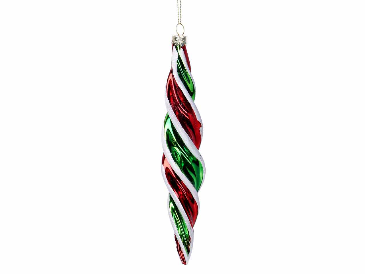 Sfera vetro stick verde e rosso d.4 h20