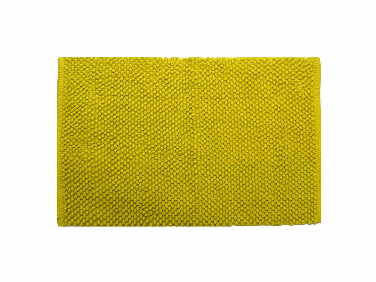 Tappeto bagno con pallini gialli e verdi 100% cotone cm50x80