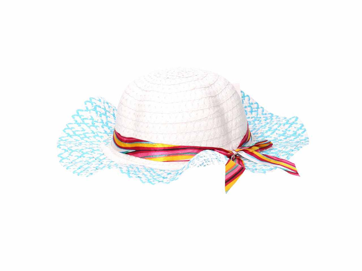 Cappello per bimba d.50x52cm con fiocco a righe in 5 colori assortiti $
