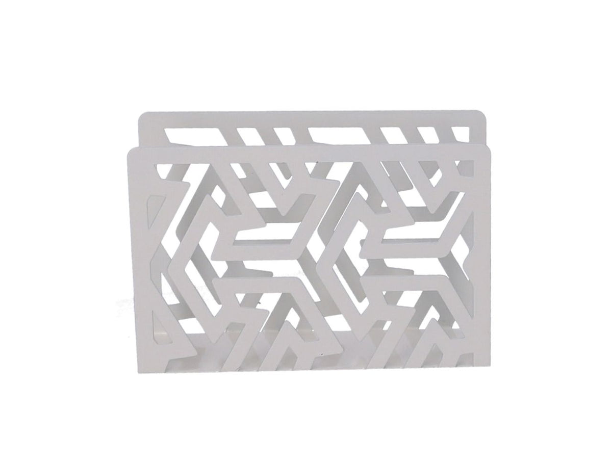Portatovaglioli in metallo frecce colore bianco rettangolare cm14,5x4xh10